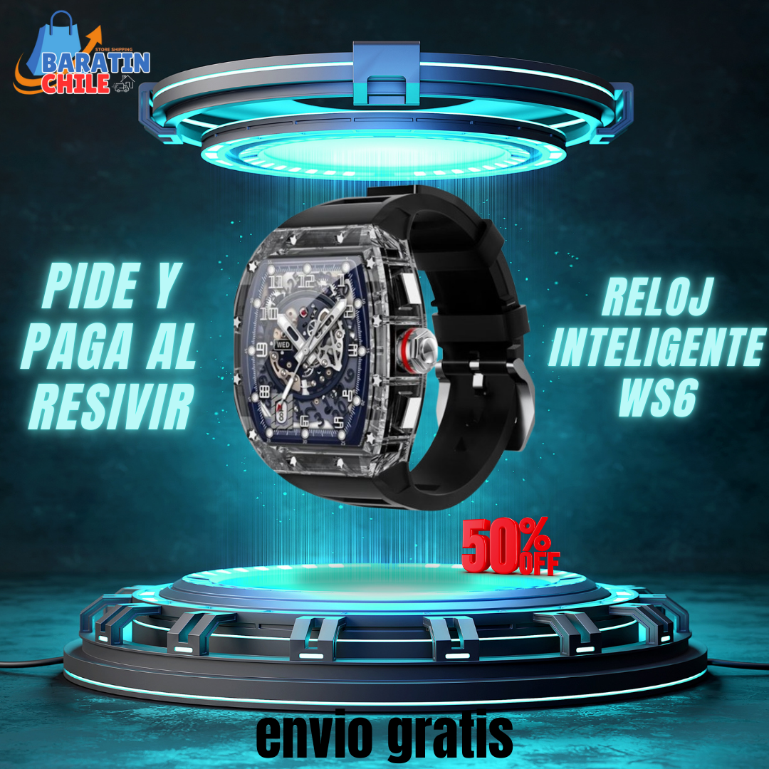 ⌚RELOJ INTELIGENTE WS6 MODELO RICHARD MILLE LLAMADAS BLUETOOTH Y AUDIO ➕ENVIO GRATIS✨