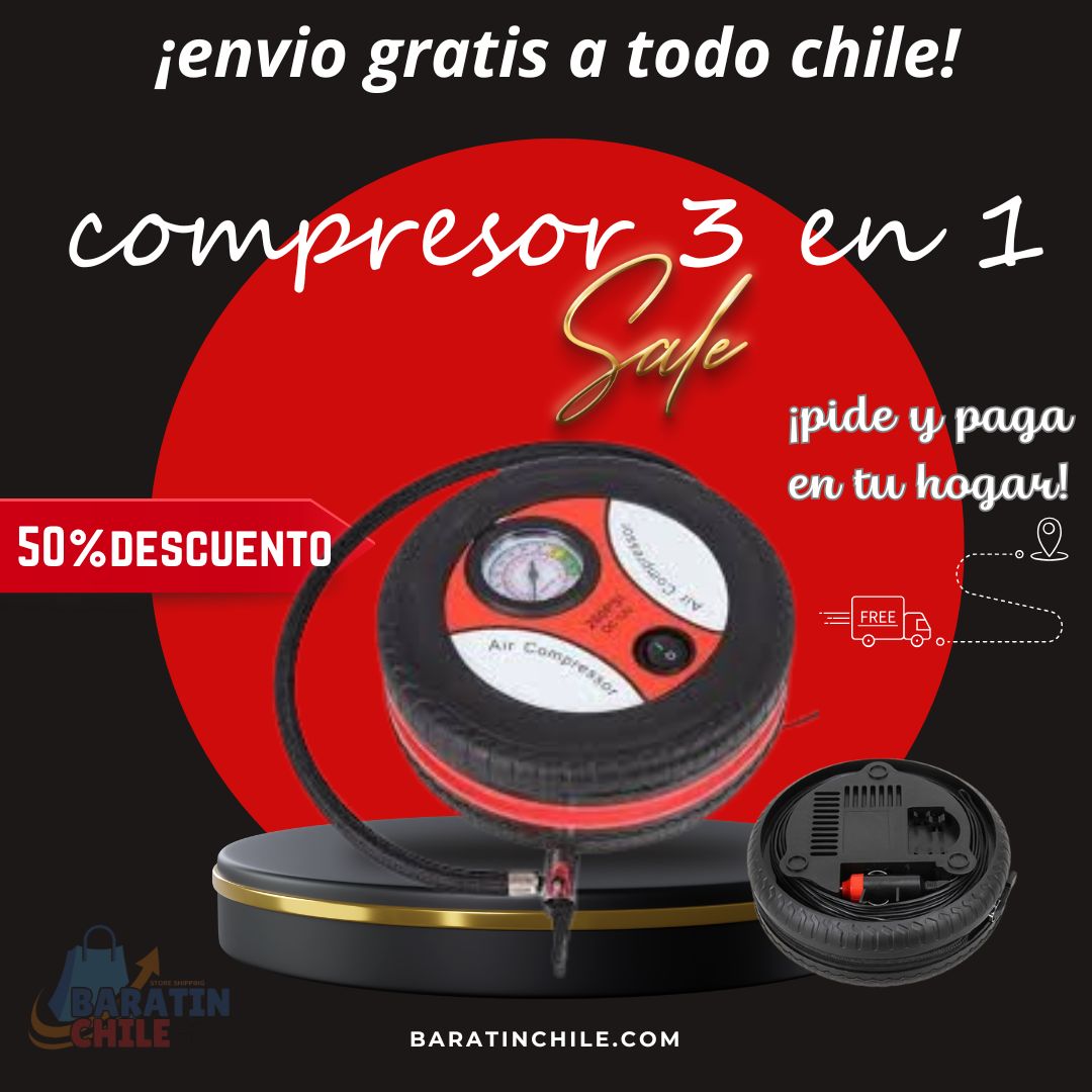 🚗 COPRESOR 3 en 1 PORTATIL ➕ENVIO GRATIS💯